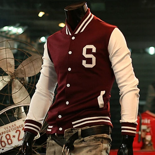 2014 Sale V-neck Mens Brand New Varsity College Letterman Slim Designed Baseball Jacket Coat | Мужская одежда