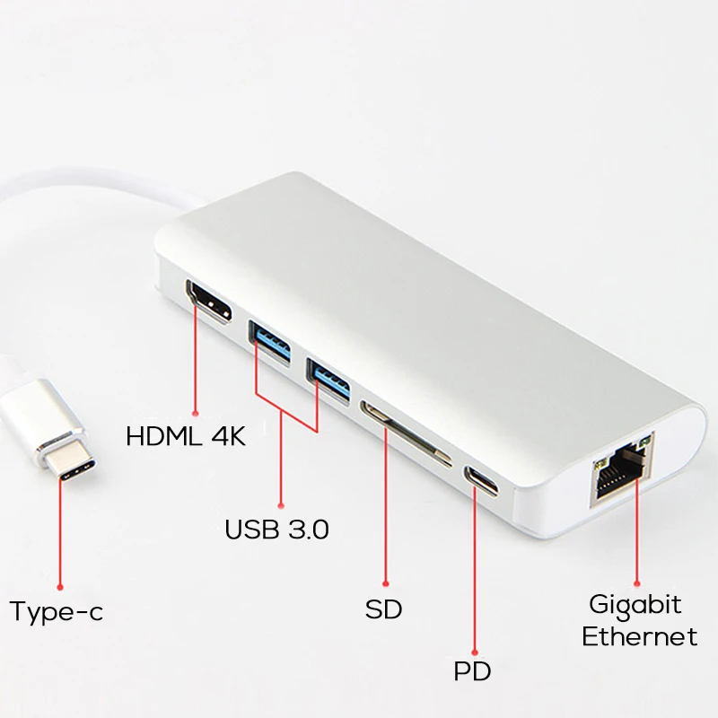 Usb type C к HDMI концентратор адаптер для MacBook samsung Galaxy S10/S9 Dex USB-C к sd-кард-ридеру RJ45 PD мощность HDMI конвертер