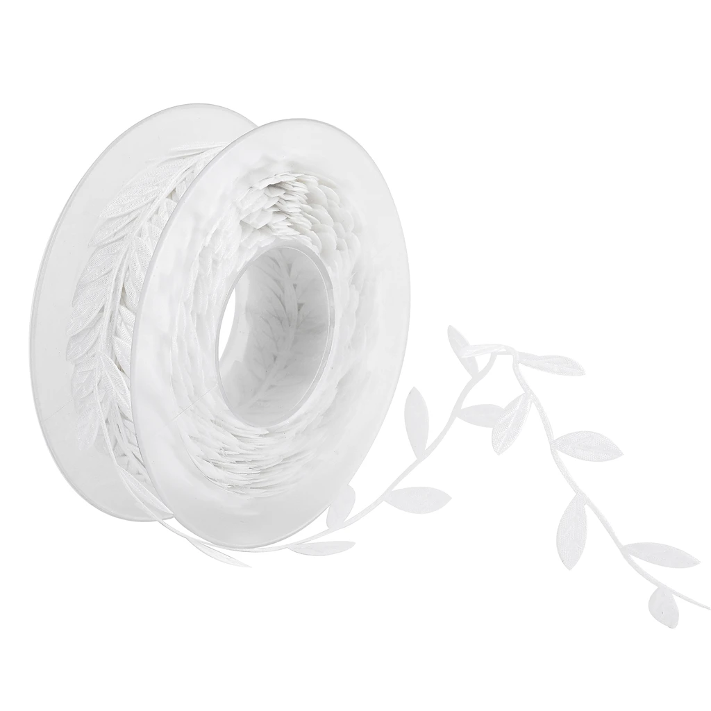 DIY 15m Leaves Ribbon Trim Wreath for Wedding Birthday Christmas Wall Crafts Dress Clothes Party Decor Scrapbooking Cardmaking