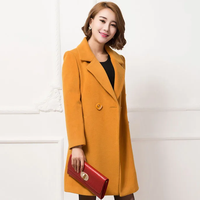 fashion elegant winter coats women Casual Wool Coat long Winter coats Outerwear for lady top