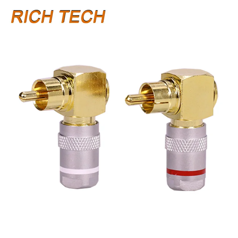 

30pcs Excellent L Type Right Angle RCA Connector Plug Welding-Free RCA AV 90 Degree Plug RCA