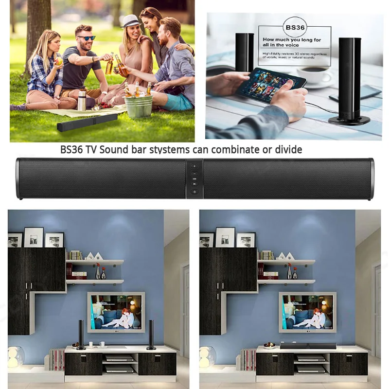 Bluetooth звуковая панель ПК ТВ 20 Вт колонки компьютеры 2 1 USB AUX Mp3 музыкальный плеер Boom