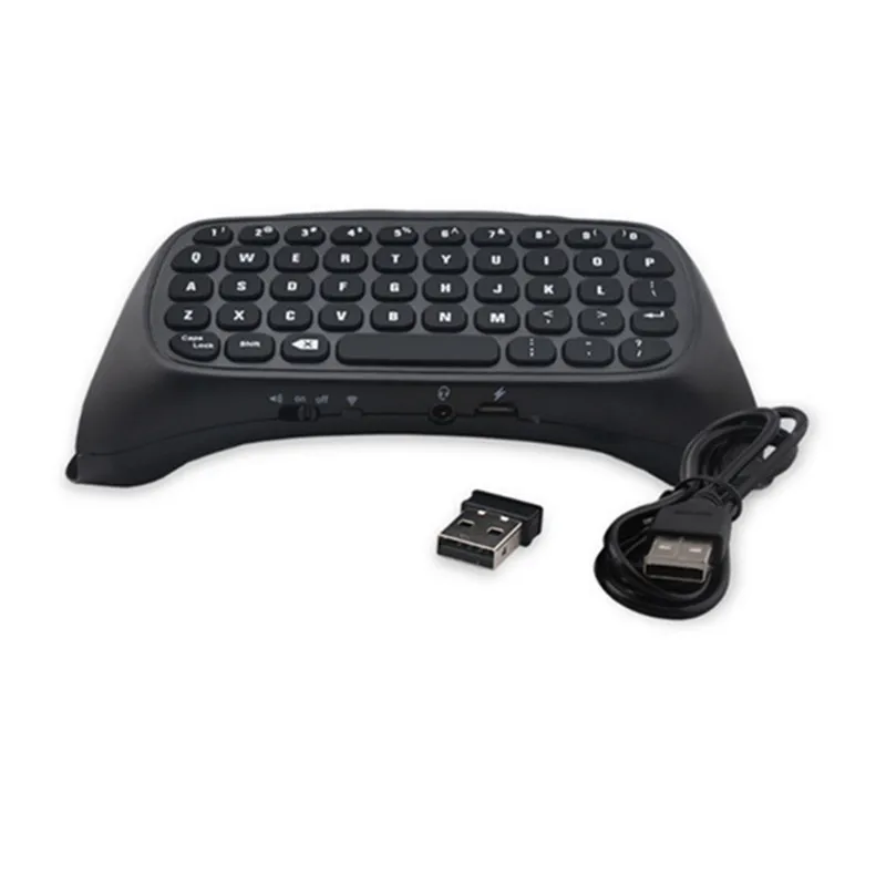 Беспроводная клавиатура для сообщений Chatpad клавиатура аксессуар адаптер 2,4G мини-чат для sony PS4 контроллер для playstation 4 P Contro - Цвет: Black