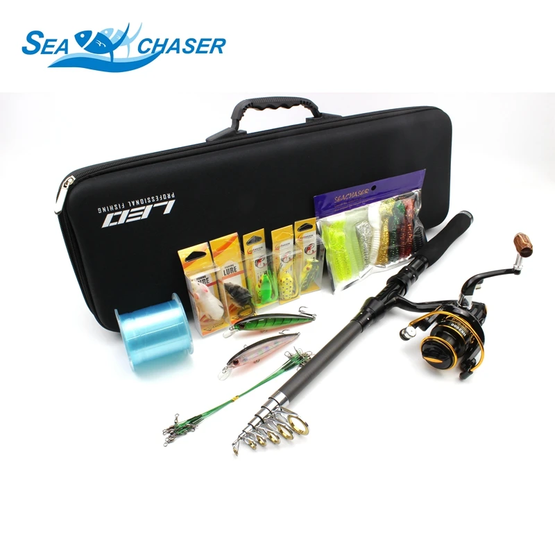 

2.1M-3.0M All fishing Telescopic Fishing Rod Reel Combo Full Kit Outdoor Fishing Spinning Reel Pole Set Fish Line Lure Hook Bag