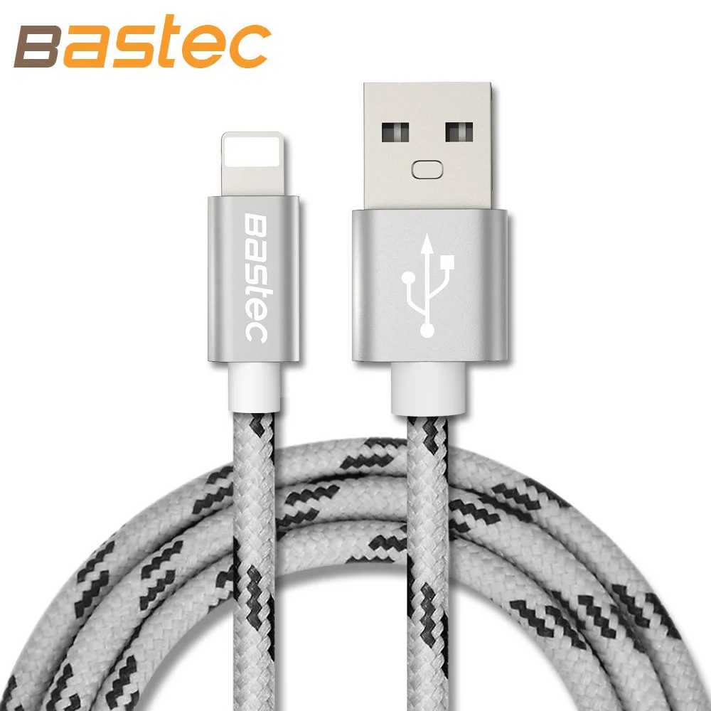 Bastec Newest 8 pin Metal Braided Wire Sync Data Charger USB Cable For iPhone 6 7 6s  plus 5 5s iPad  Air 2 Mobile Phone Cables