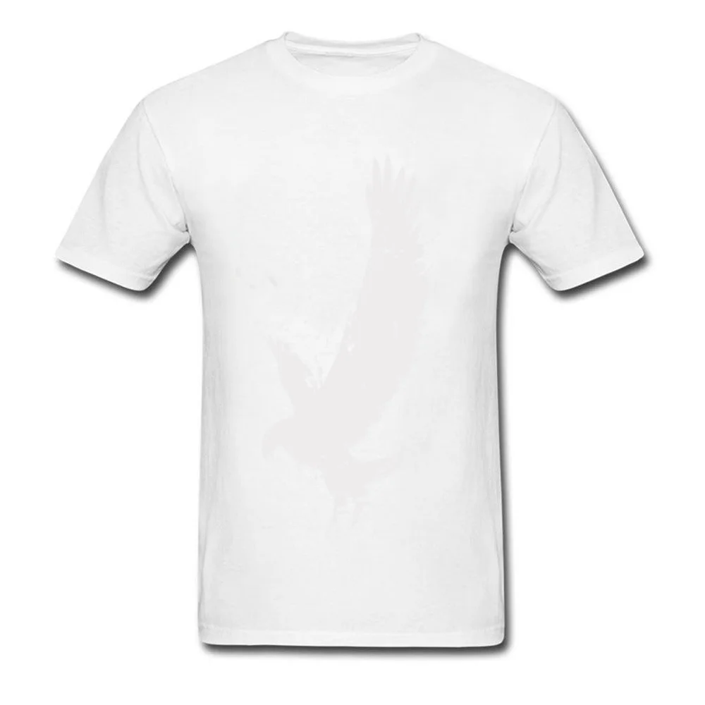 Print Normal Summer/Fall Cotton Fabric O-Neck Men Tees Birthday Tee-Shirt Classic Short Sleeve Tshirts Top Quality Eagle Brush Strokes Splatters On Dark white