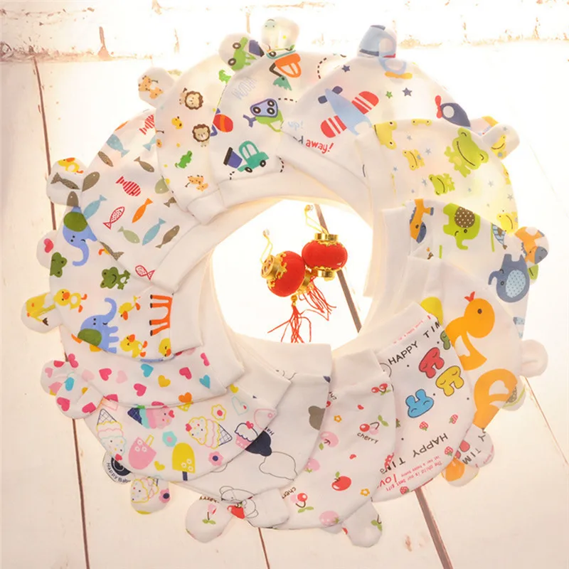 

1 Pc Newborn Baby Hat Soft Cotton Cap With Small Rabbit Ear Decoration Infant Hat Protect Baby Head Random Delivery