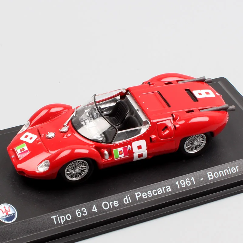 1:43 Масштаб классический тип 63 4 руды Di Pescara 1961 № 8 Бонньер Grand tourer Супер Гонки литья под давлением модель спортивные легковых автомобилей игрушки