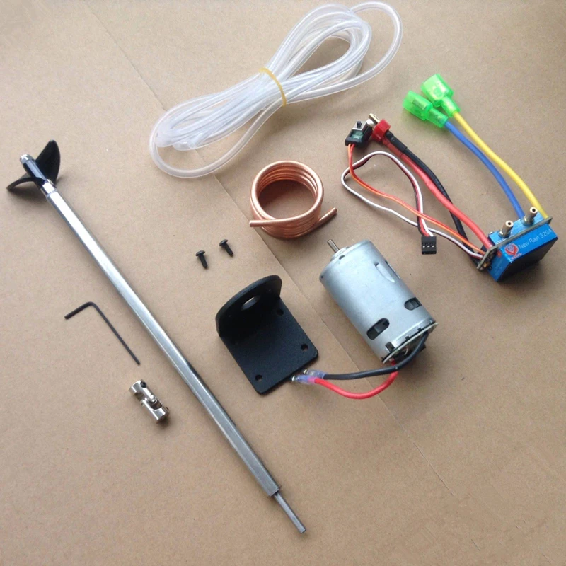 

1Set Power Kit 550 Motor + Universal Joint 320A ESC Propeller Shaft Water Cooling Tube for RC Boat within 60cm