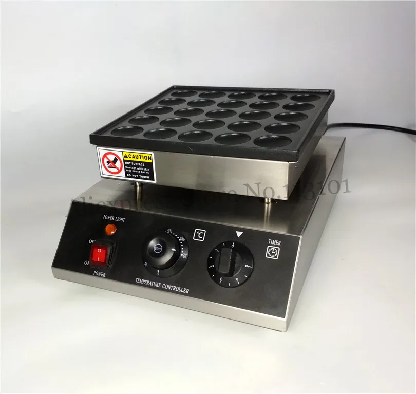 

Stainless Steel Nonstick Poffertjes Grill Small Pancake Waffle Machine 950W 25 Holes Free Shipping