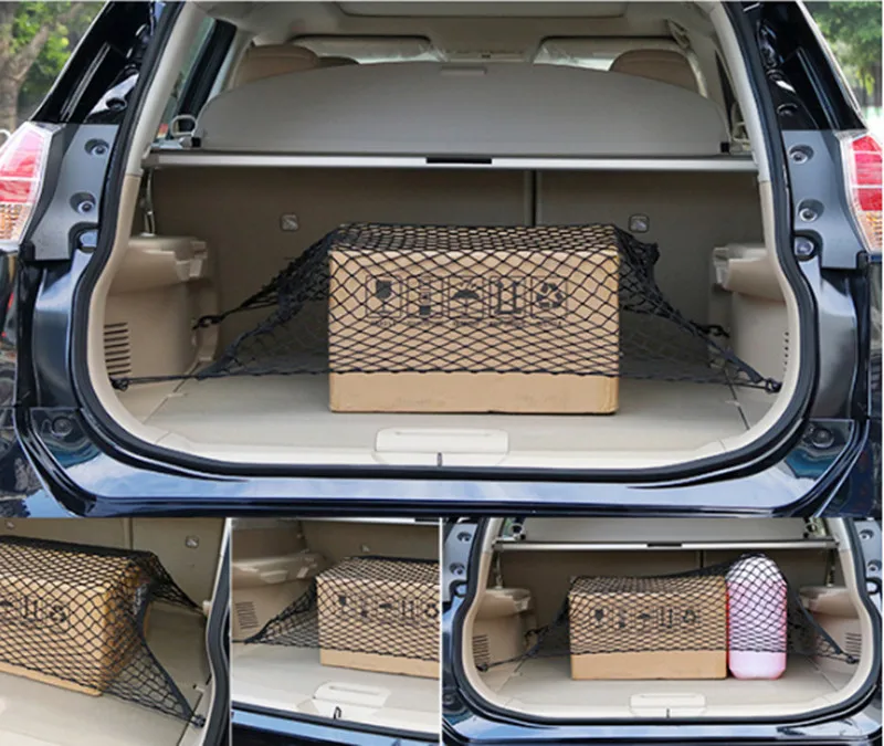 Автомобильная сетка грузовая держатель багажника эластичный для хранения 4 крючка для Volkswagen VW GOLF 6 7 CC TIGUAN Touran Mitsubishi для Skoda Octavia