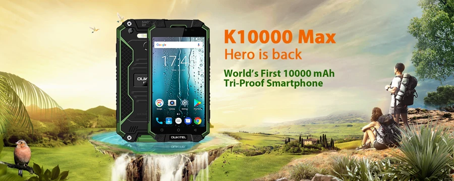 Oukitel K10000 Max IP68 водонепроницаемый пылезащитный ударопрочный мобильный телефон Android 7,0 MT6753 Восьмиядерный 3 ГБ ОЗУ 32 Гб ПЗУ 5," 10000 мАч