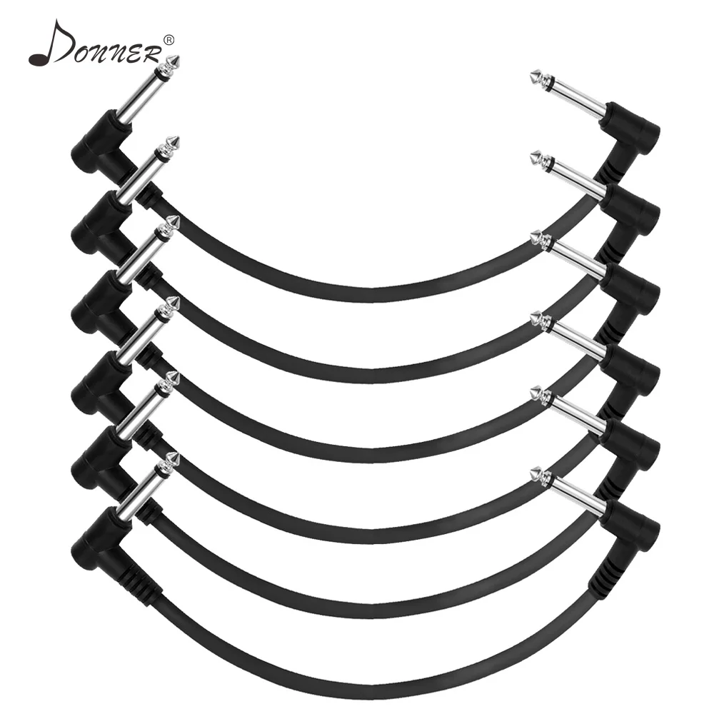 

Donner 3/6Pcs Guitar Pedal Patch Audio Cable 15/30cm Right Angle Plug Guitar Effect Pedals Connect Cable Wire Cord Accessories