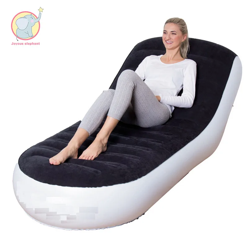 

Inflatable black flocking back sofa lazy couch folding Bag chair outdoor portable soft bean office lounge lounge chair holiday