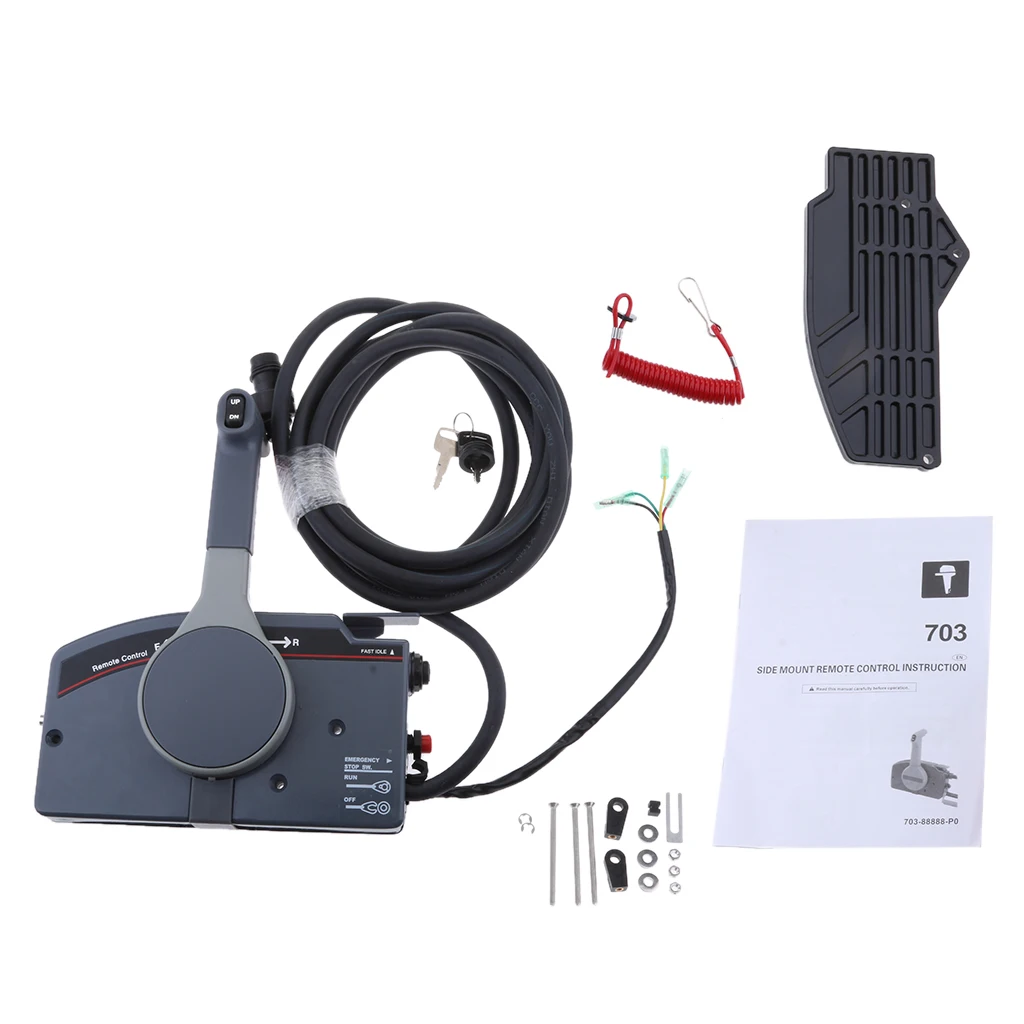 

Boat Motor 703-48205-16-00 Side Mount Remote Control Throttle Shift Box for Yamaha Outboard Engine 10 Pin - PULL