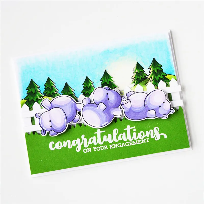

YaMinSanNiO Die Cutting Cute Cow Animal Metal with Clear Stamp DIY Decorative Embossing Scrapbooking Craft Card Stencil Template