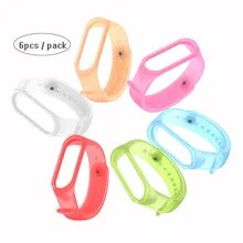 MASiKEN 6 шт. полупрозрачный силиконовый спортивный ремешок на запястье ремешок для Xiaomi Mi Band 3 Smart Band фитнес-трекер Ремешки для наручных часов