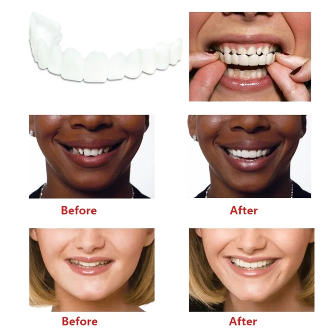 5 шт. зубные протезы Smile Fit Flex косметические зубы удобный шпон покрытие отбеливание зубов оснастки на улыбку зубы косметические зубные протезы