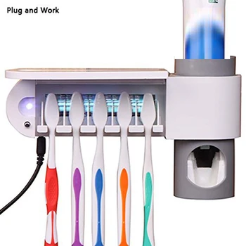 

1 Set Automatic Toothpaste Dispenser 5 PCs Toothbrush Holder Set Family Set Wall Mount Rack Bath Oral Bathroom Accessories 2017