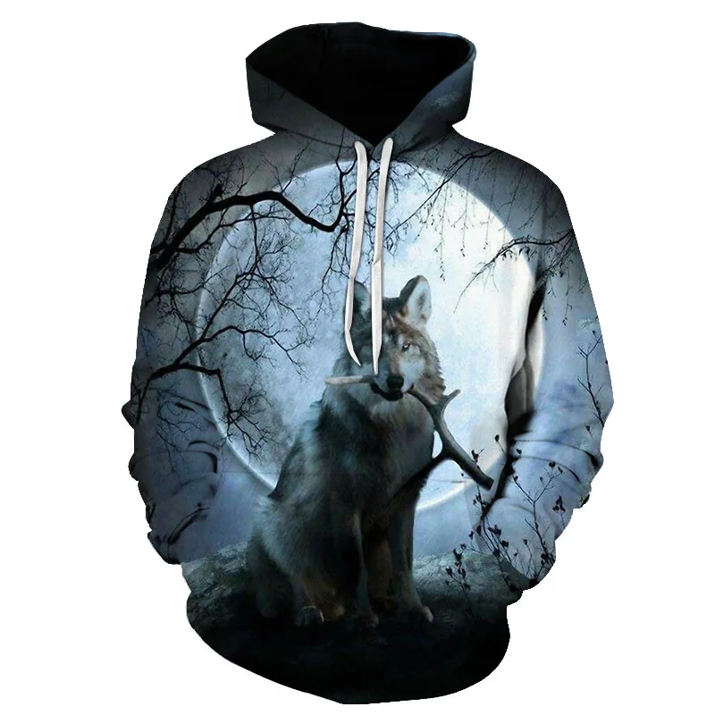 

Funny Wolf Hoodies Men 3D Sweatshirts Brand Hooded Pullover Male Tracksuits Unisex 6XL High Quality Boy Hoodie Fashion Outwear