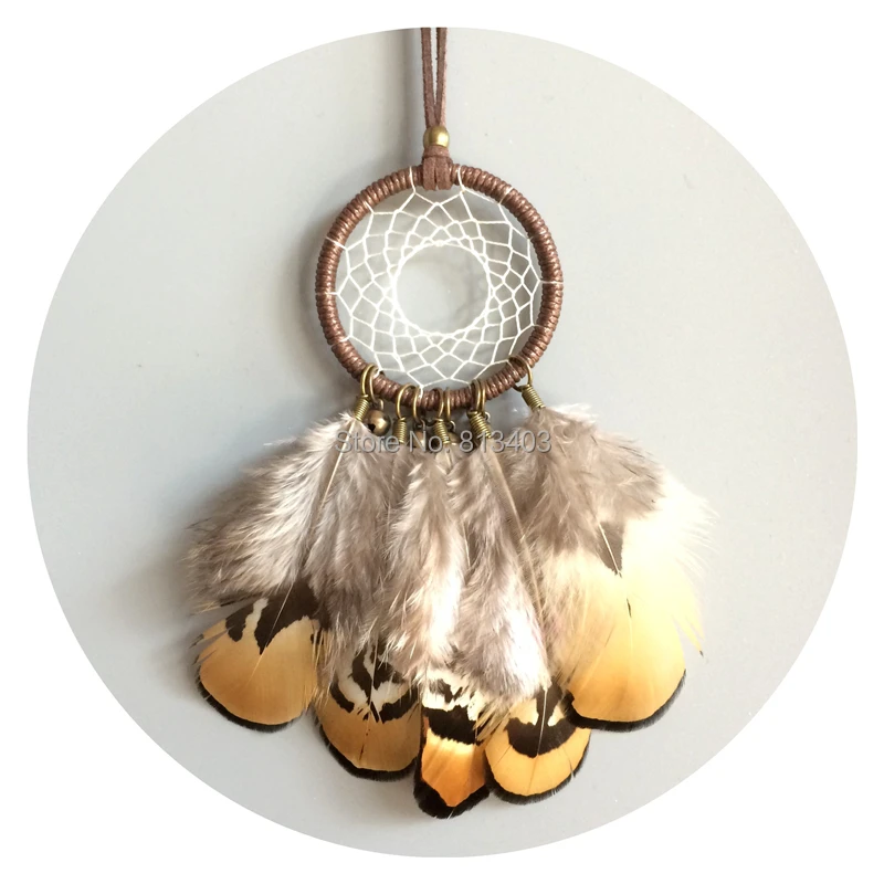 Малый Dream Catcher wind chime Whosale Перо Dream Catcher автомобиля Висячие украшения