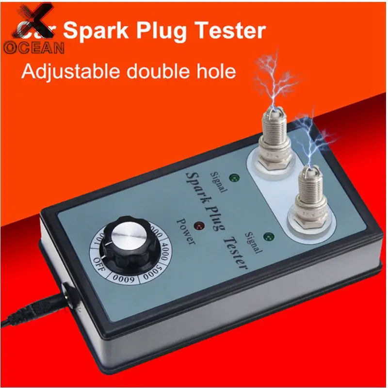 

Hot Sale Dual Hole Car Spark Plugs Tester Automotriz With EU Plug Ignition Plug Analyzer Diagnostic Auto Tool Detector