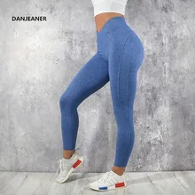 DANJEANER леггинсы высокая Талия пуш-ап эластичные повседневные леггинсы для фитнеса женские сексуальные штаны Одежда для бодибилдинга спортивные Леггинсы