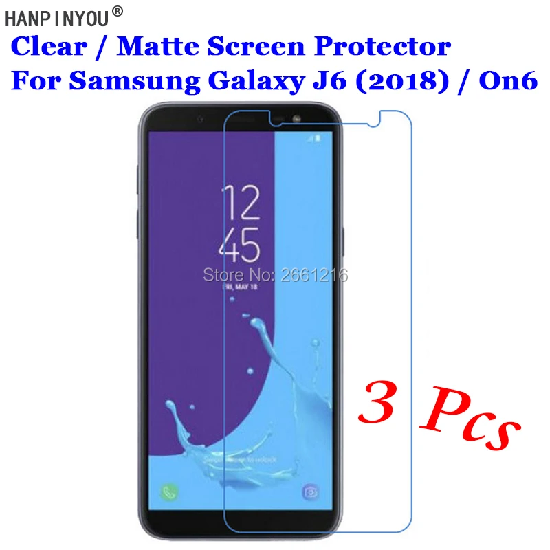 

3Pcs For Samsung Galaxy J6 (2018) J600F J600G / On6 HD Clear /Anti-Glare Matte Front Screen Protector Touch Film Protection Skin