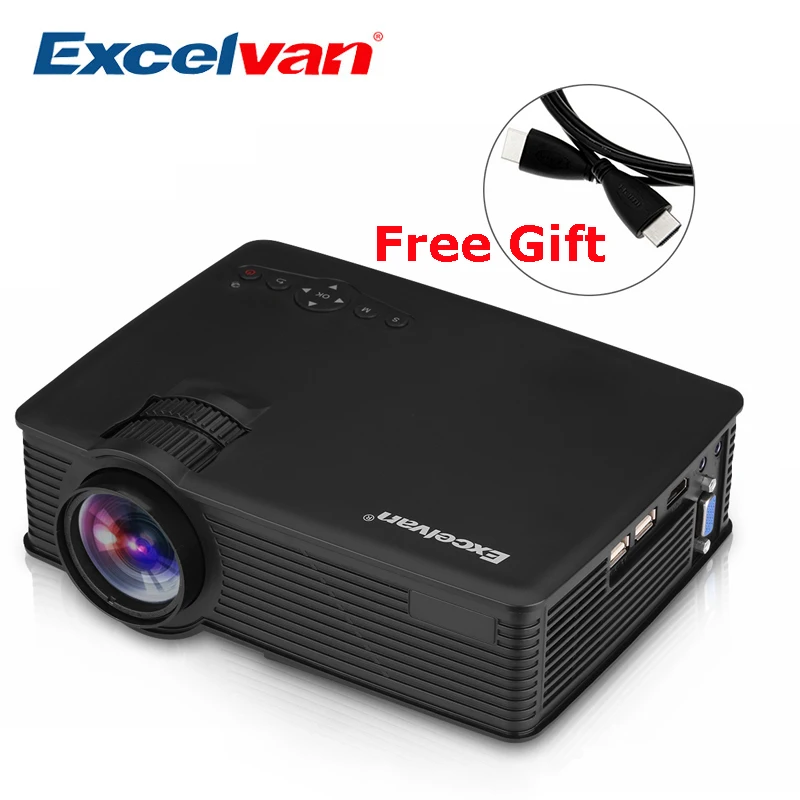 Excelvan GP9 EHD09 Mini LED Projector 800x480pixels Support 1080P 1800 Lumens Home Cinema HDMI/USB/SD/AV/3.5mm GP-9 Proyector