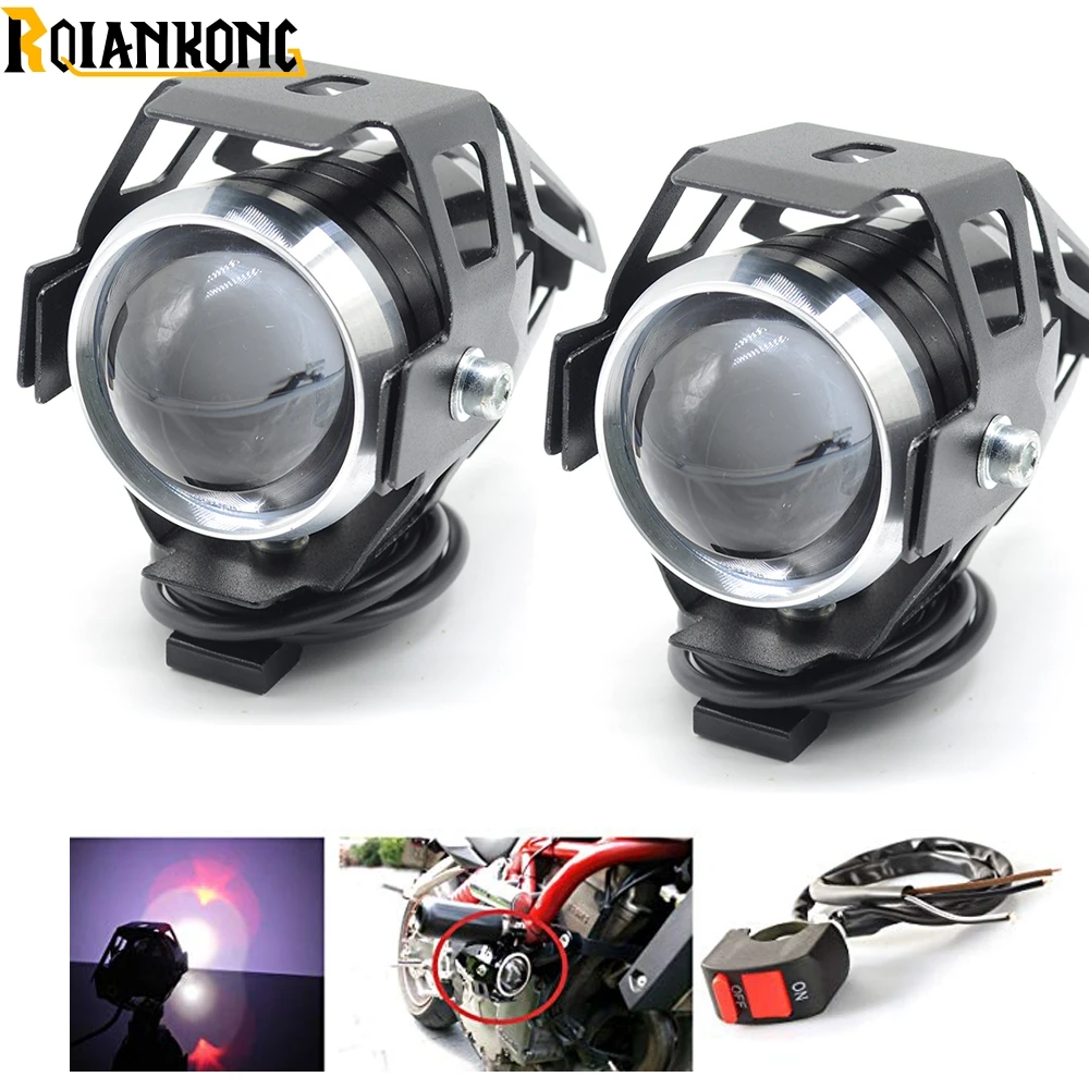 2019 NEW 1pair Motorcycle Headlight 125w LED U5 led fog light moto spotlight Head auxiliary font