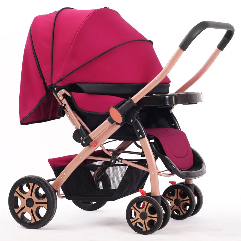 

High Landscope Baby Stroller Folding Four-Wheel Infant Car Safety Baby Cradle Carriage Pram Buggy for Travelling bebek arabasi