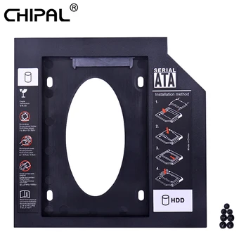 

CHIPAL 10pcs Universal 2nd HDD Caddy 9.5mm SATA 3.0 for 2.5'' SSD Case Hard Disk Drive Enclosure for Laptop's ODD DVD-ROM CD-ROM