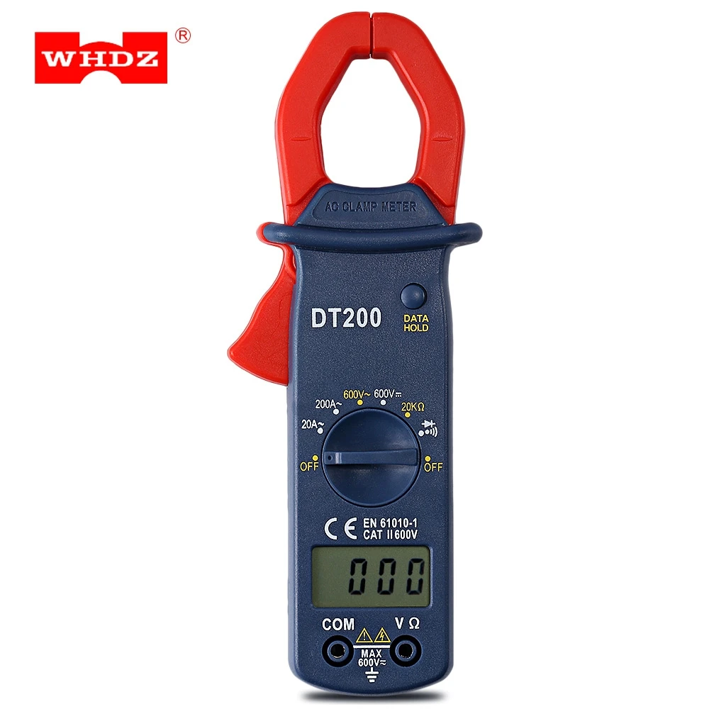 

WHDZ DT200 Digital Clamp Meter Multimeter Current Voltage Capacitor Resistance Diode Multi Testers Electrical Tester