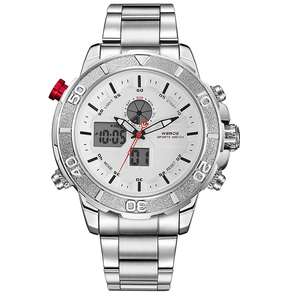 WEIDE Top Luxury Watch Men Quartz Wristwatches Waterproof Dial Analog
