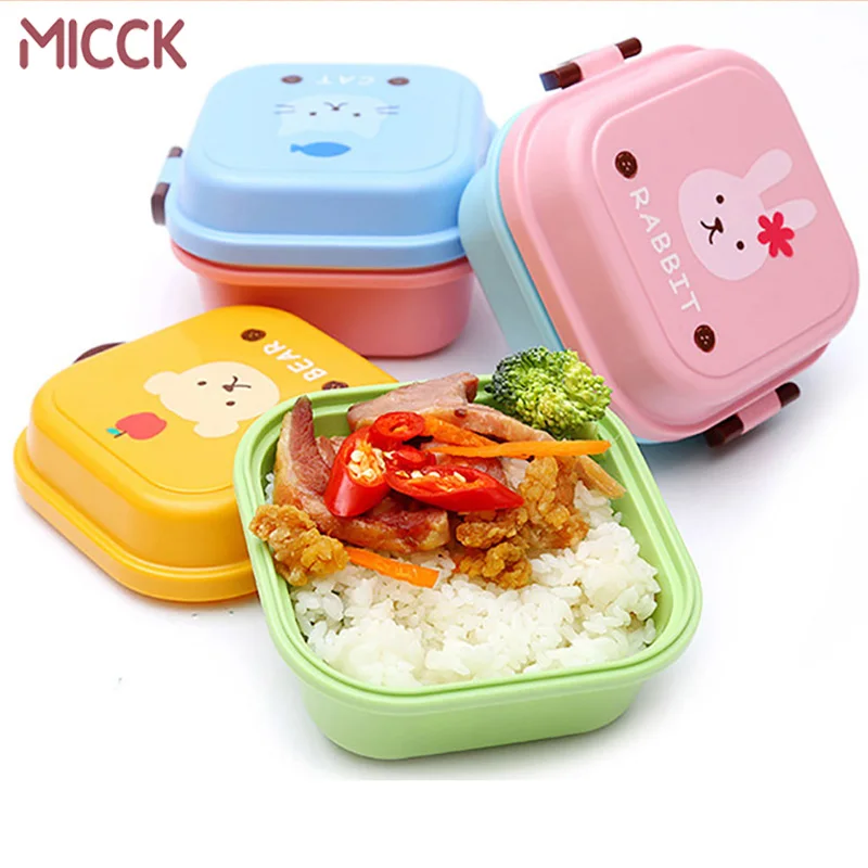 MICCK милый мультяшный детский Ланч-бокс контейнер для еды переносной чехол для хранения Ланч-бокс Чехол Контейнер с отделениями чехол