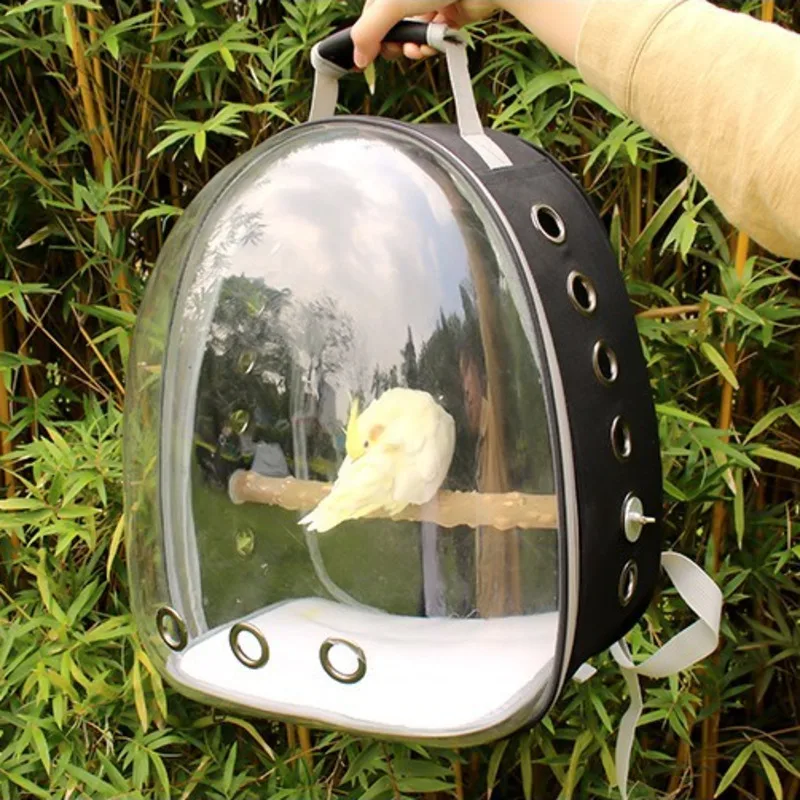 Рюкзак с попугаем клетка для переноски домашних животных Удобная дышащая прозрачная переноска Backbag космическая капсула с кронштейном