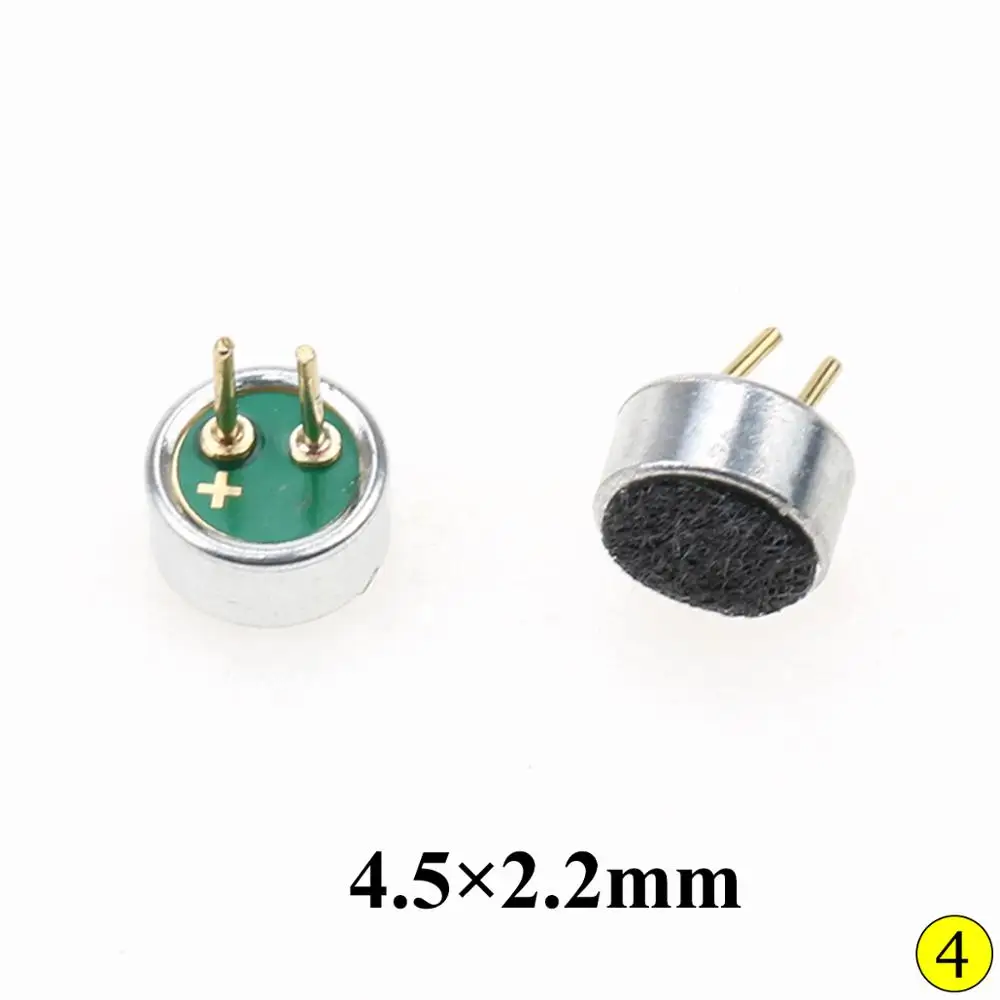 YuXi Electret Condenser Microphone MIC Capsule 2pin 4x2mm/4x1.5mm/4.5*2.2mm/6x2.2mm/9.7x7mm/6x5mm/10x7mm microphone pickup