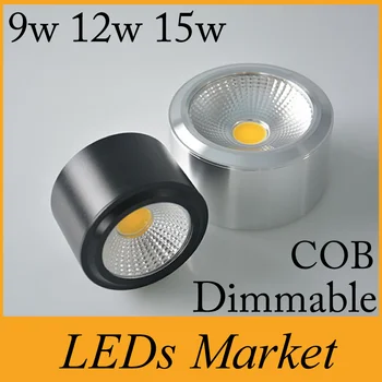 

9w 12w 15w LED Surface mounted downlight COB dimmable ceiling spotlights clothing store ceiling lamp AC110v 220v 120Angle CRI 85