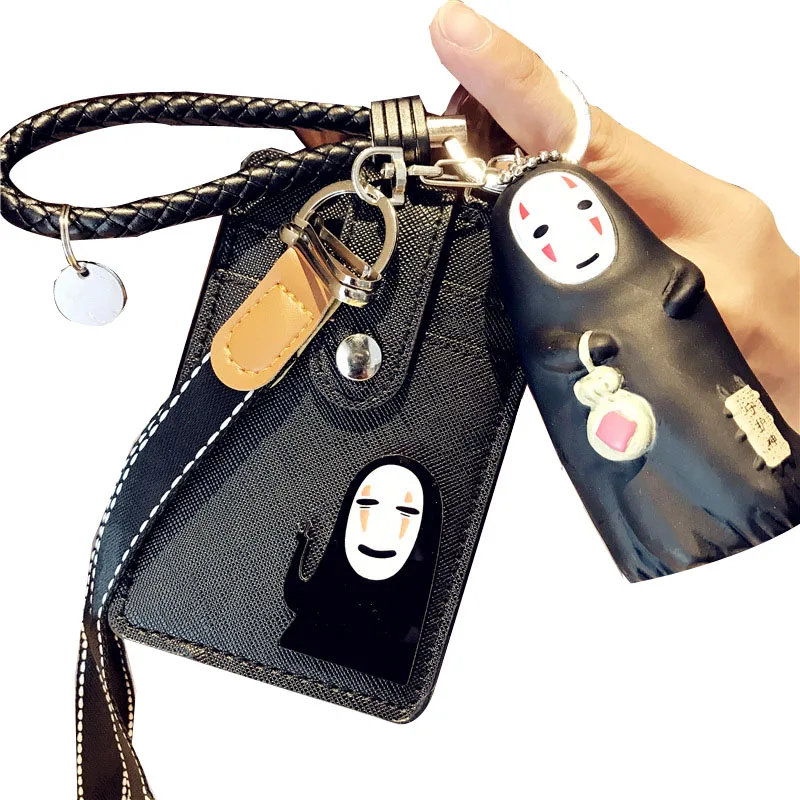 

HNXZXB Cartoon cat Credit Card Holder for Students PU Bank Card Neck Strap Card Bus ID Holders Work Identity Badge with Lanyard