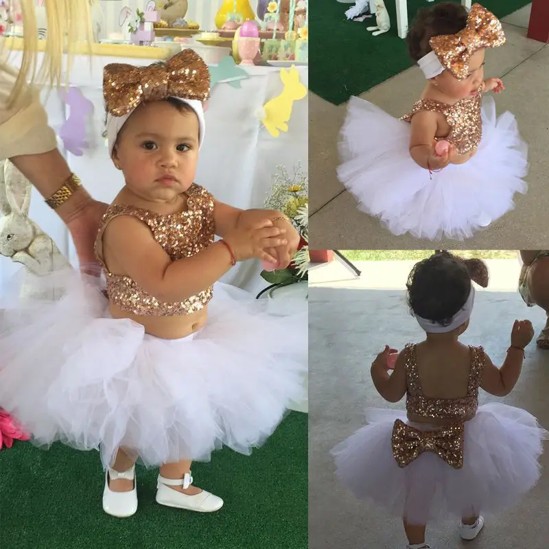 

Princess Baby Girl Clothes Sequins Tops+Tutu Skirts Bow Headwear 3pcs Outfit Bebek Giyim Kids Girls Party Dress Set Costume