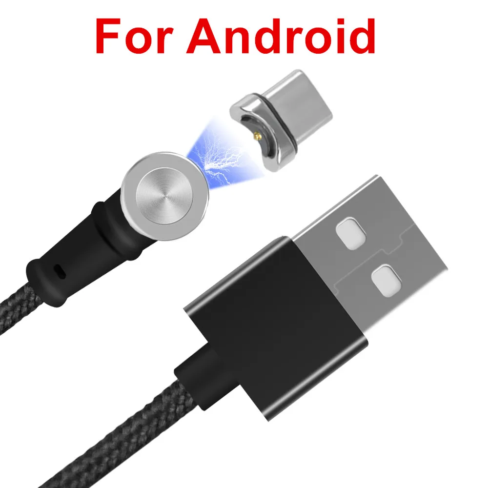 Sinstar Быстрая зарядка Магнитный кабель 180 градусов type C Micro USB для Iphone для Android type C кабель - Цвет: For Android