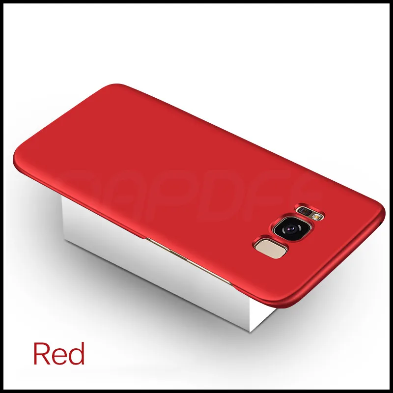Ультра Тонкие Матовые чехлы для samsung Galaxy A3 A5 A7 J3 J5 J7 S7 edge s8 S9 Plus Note 8 9 A8 плюс жесткий поликарбонатный чехол - Цвет: Red