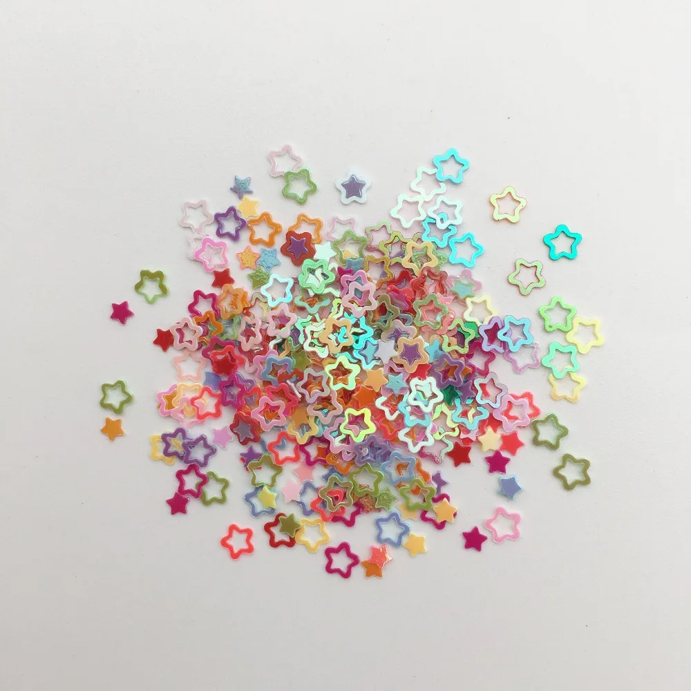 

20g 3mm Hollow Star P Shape PVC loose Sequins Glitter Paillettes for Nail Art manicure/sewing/wedding decoration confetti