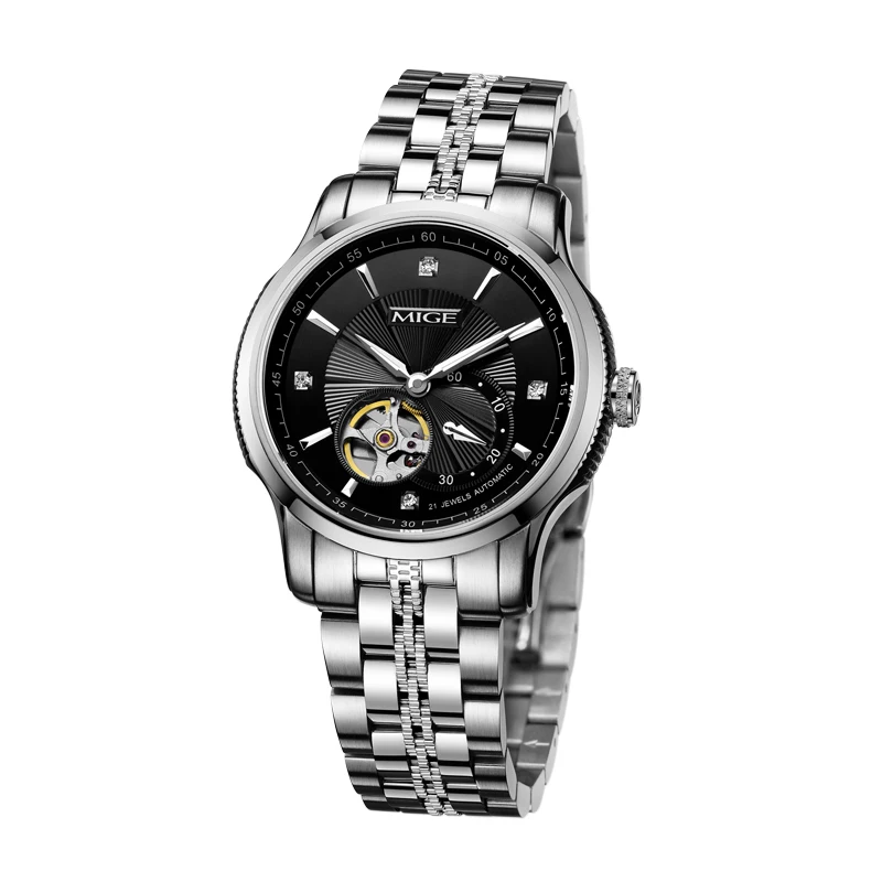 Nnw Hot Sale Tourbillon Skeleton Mechenical Mans font b Watch b font Black White Watchdial Steel