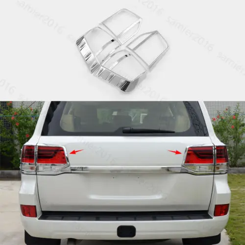 

4x Chrome For Toyota Land Cruiser 16-2017 Rear Tail Light Lame Frame Cover Trim