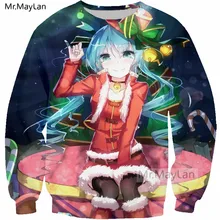 Harajuku Anime Hatsune Miku 3D Print Sweatshirts Men/Women Fashion Pullovers Streetwear Hoodies Girls Kawaii Outwear Clothes 5XL