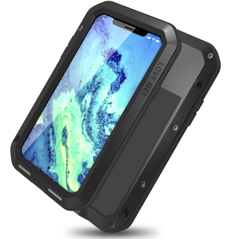 

For iPhone X AntiDrop Shock Dirt Snow/Water/Shock/Rain Waterproof Metal Protect Case Cover Wrap with Tempered film for i 10