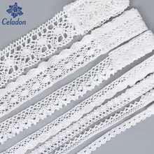 Laços de algodão para costura, branco crochê, tricô, de boa qualidade, para costura, álbum de recortes, acessórios artesanais