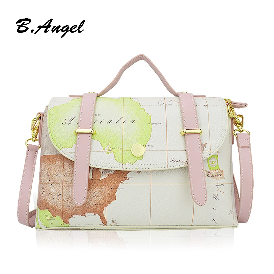 

Fashion Sequined White World Map Women Bag Purse for Women Brand Design Messenger Bags for Girls School Bag Totes Satchels