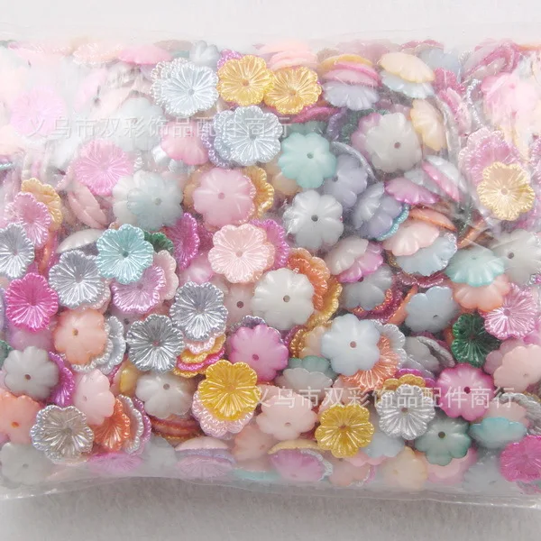 

100pcs 12mm resin flat back flower pearl for ornament free shipping
